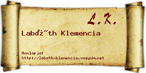 Labáth Klemencia névjegykártya